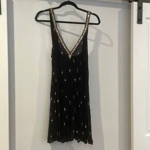 Free people black slip with sequins
